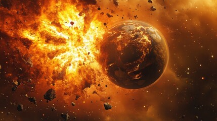kosmos, background earth in space, space style, end of the world