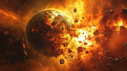 kosmos, background earth in space, space style, end of the world
