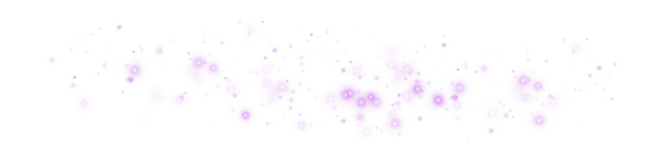 Magical Purple Light Dust Particles Effect on Transparent Background