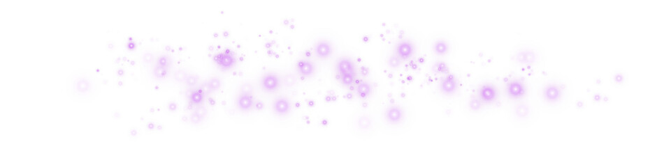 Magical Purple Light Dust Particles Effect on Transparent Background