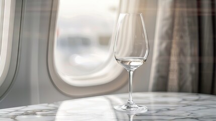 Waiting for a Champagne Refill on a Sun-Drenched Luxury Flight