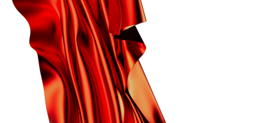 Luxury red silk fabric texture. Elegant background for design. High-quality photo.