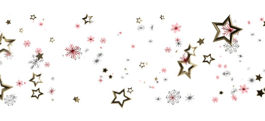 Elegant and festive background featuring snowflakes and golden stars, perfect for holiday designs and seasonal themes. Ideal for Christmas or Ne