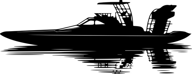Fototapeta premium airboat silhouette vector illustration