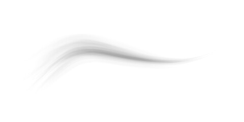 Black Air Flow Wave with Swirl and Motion Blur on Transparent Background
