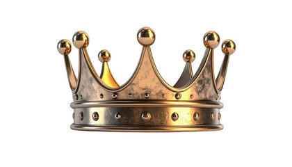 Antique gold crown on black backdrop, detailed with ornate design and a regal look