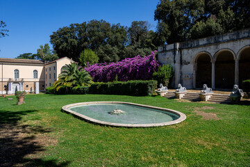 View of the gardens of Villa Borghese in Rome