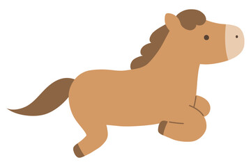 かわいい馬のベクターイラスト。干支、十二支、午、ゆるい、アイコン、うま、午年、年賀状