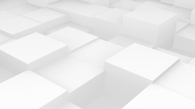 abstract white 3d cubes background. seamless loop 4k animation	