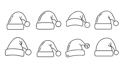 Santa Claus hat vector line art