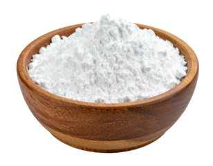 White powder in a wooden bowl