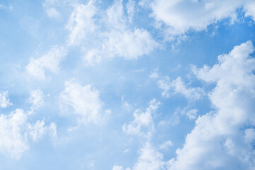 Tranquil sky landscape with soft clouds, minimal and scenic atmosphere. Sky background perfect backdrop for travel agencies, wellness themes, banners and digital illustrations.