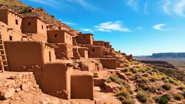 Exploring Ancient Anasazi Ruins At Edge Of Canyonlands National Park In Utah During Sunny Afternoon