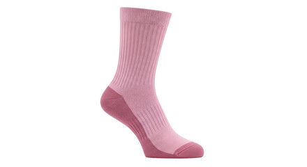 Isolated pink sock for sports or casual wear on an invisible background, for men or women