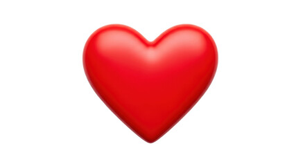 Isolated red heart emoji, symbol of love, valentine's day, romance, or charitable donation