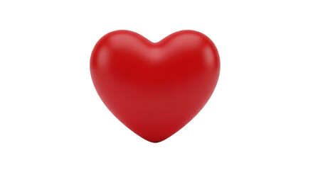 Isolated red heart, smooth and shiny, symbol of love, emotion, passion and Valentine's Day