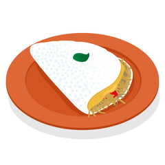 Tapioca com queijo derretido, tomates e batatas palha