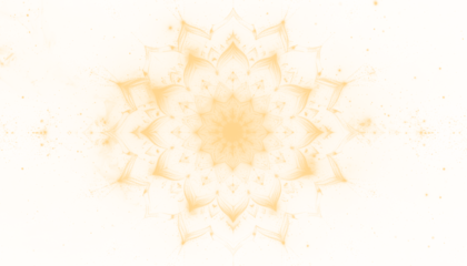 PNG of glowing dust particles forming a radiant mandala pattern on a transparent background, ideal for spiritual, decorative, or festive designs