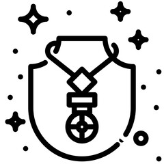 Necklace with a pendant surrounded by sparkling stars.