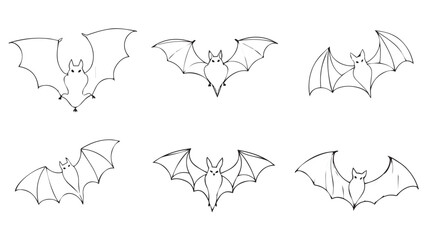 vector illustration of bat collection
