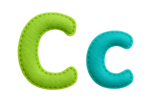 Transparent  Plush 3D Letter C Alphabet (Uppercase and Lowercase)