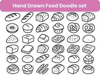 Editable Hand Drawn Food Doodle Icon Set – Vector & Sketch Style