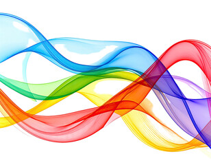 Abstract rainbow waves intertwined on black background