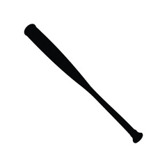 Simple Silhouette of a Baseball Bat Isolated on a White Background, baseball bat silhouette vector illustration