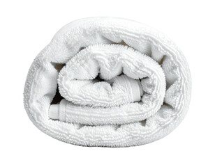 Rolled white bath towel