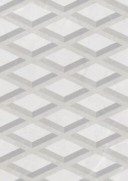 Geometric pattern with interlocking diamond shapes in shades of gray and white