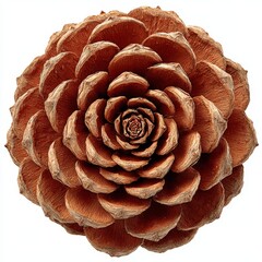 Pinecone isolated on white background, natural botanical close-up for decoration and craft use