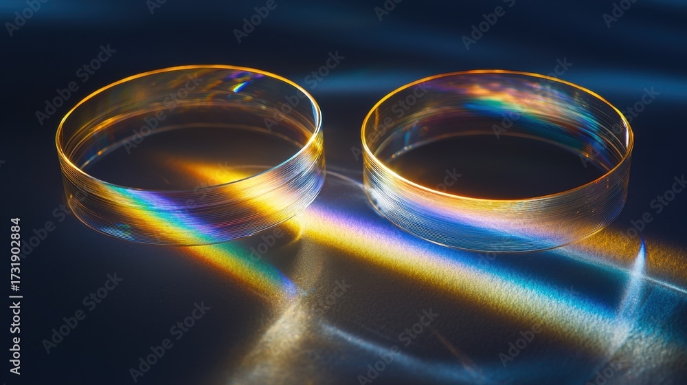 Wall mural optical wave rings laser interference patterns rainbow spectrum light diffraction through transparen
