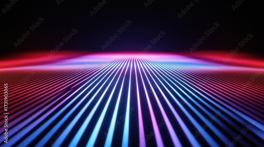 Wall mural laser interference patterns creating vibrant light wave diffraction spectrum with colorful parallel 