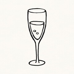 Champagne glass clipart, celebration drinks doodle