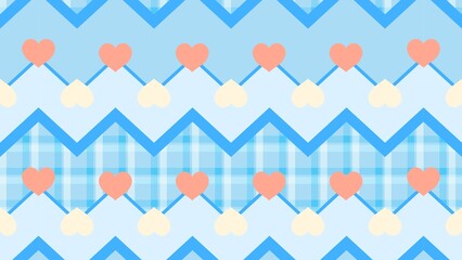 Cute heart pattern desktop wallpaper, pastel blue design