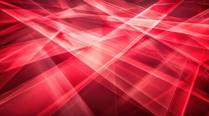 Obraz premium Laser beam diffraction red light interference patterns create geometric intersections with translucent overlay effects and brilliant luminous streaks