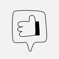 Thumbs up clipart, hand gesture collage element