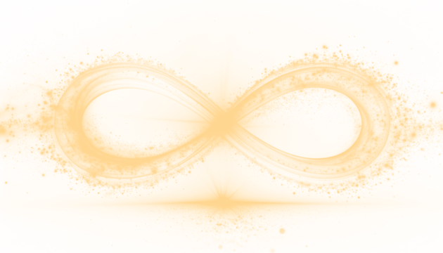 PNG of glowing dust particles forming a radiant infinity loop on a transparent background, perfect for fantasy, cosmic, or decorative design projects