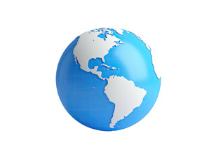 3D rendered Earth globe, centered on the Americas, against a solid black backdrop