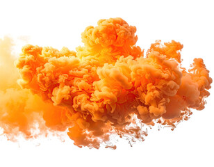 Orange ink cloud, abstract, dynamic