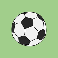 Soccer ball doodle clipart, sport equipment creative illustration