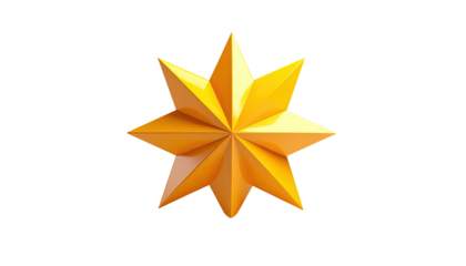 A radiant, golden eight-pointed star, set against a stark black background