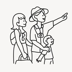 Family day out clipart, drawing design