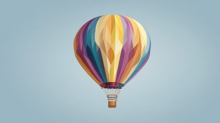 Fototapeta premium Colorful hot air balloon illustration against a light blue background
