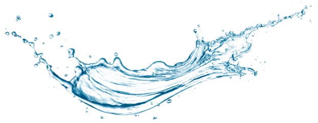 Flowing water splash isolated