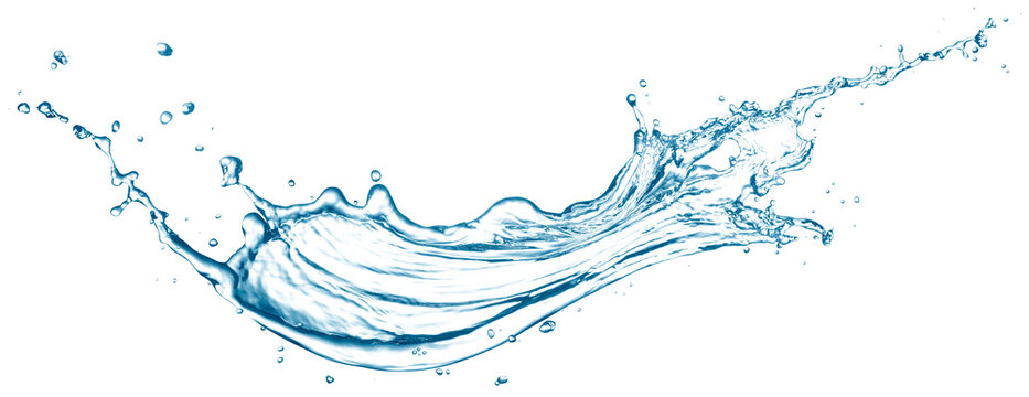 Flowing water splash isolated