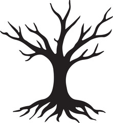 A narrow tree icon Abstract geometric design featuring black 