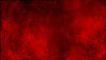 Obraz premium Texture of red decorative plaster or concrete with vignette. Abstract grunge background for design. Abstract Vignette Concrete Background Design. 