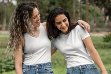 Transparent tee png, mockup design, women's casual wear fashion