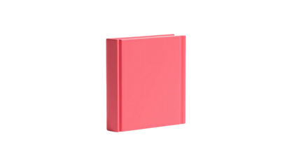 Pink, three-dimensional, upright rectangular object with a dark background